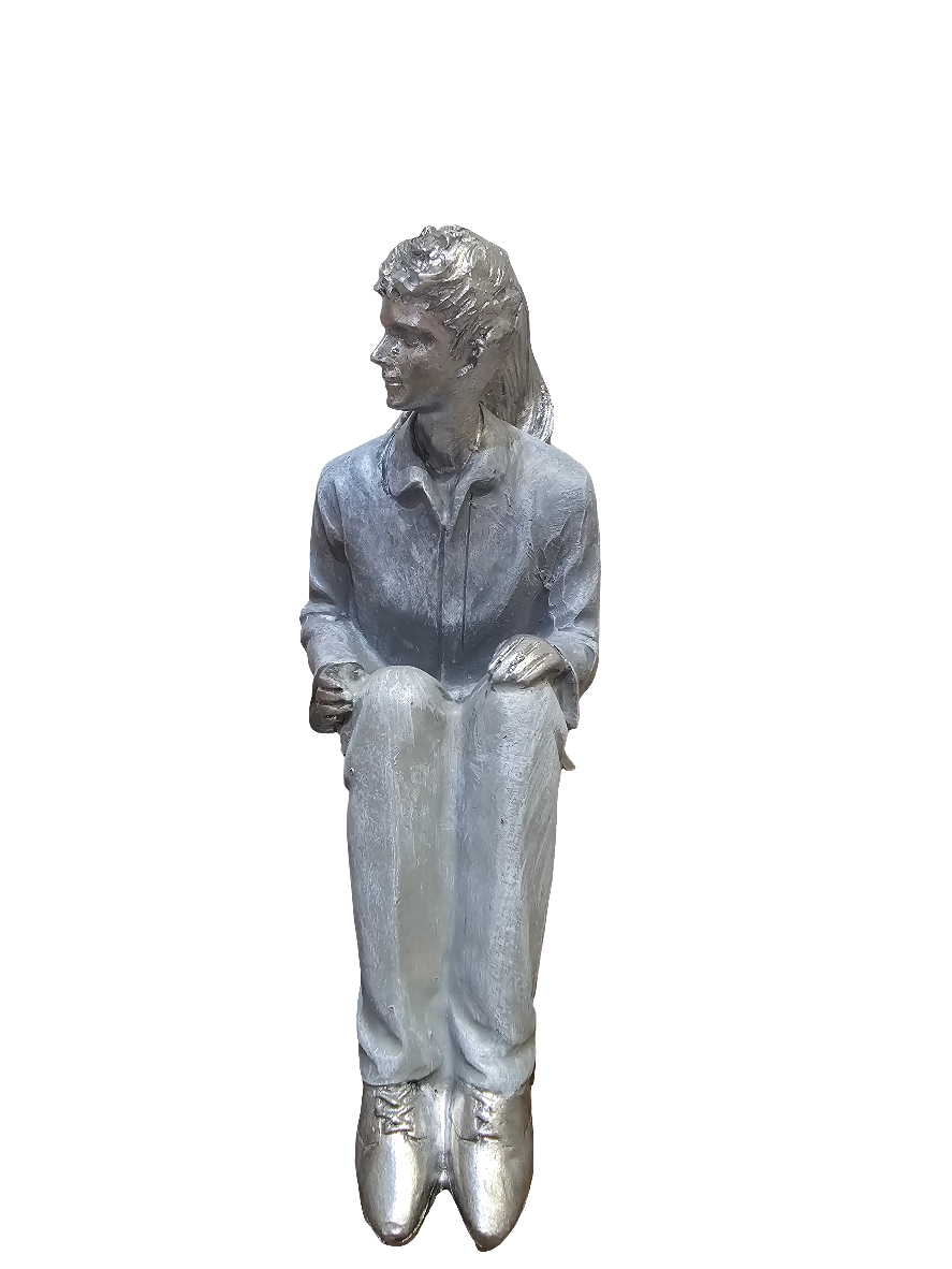 Moonlight Couple Sitting Back to Back