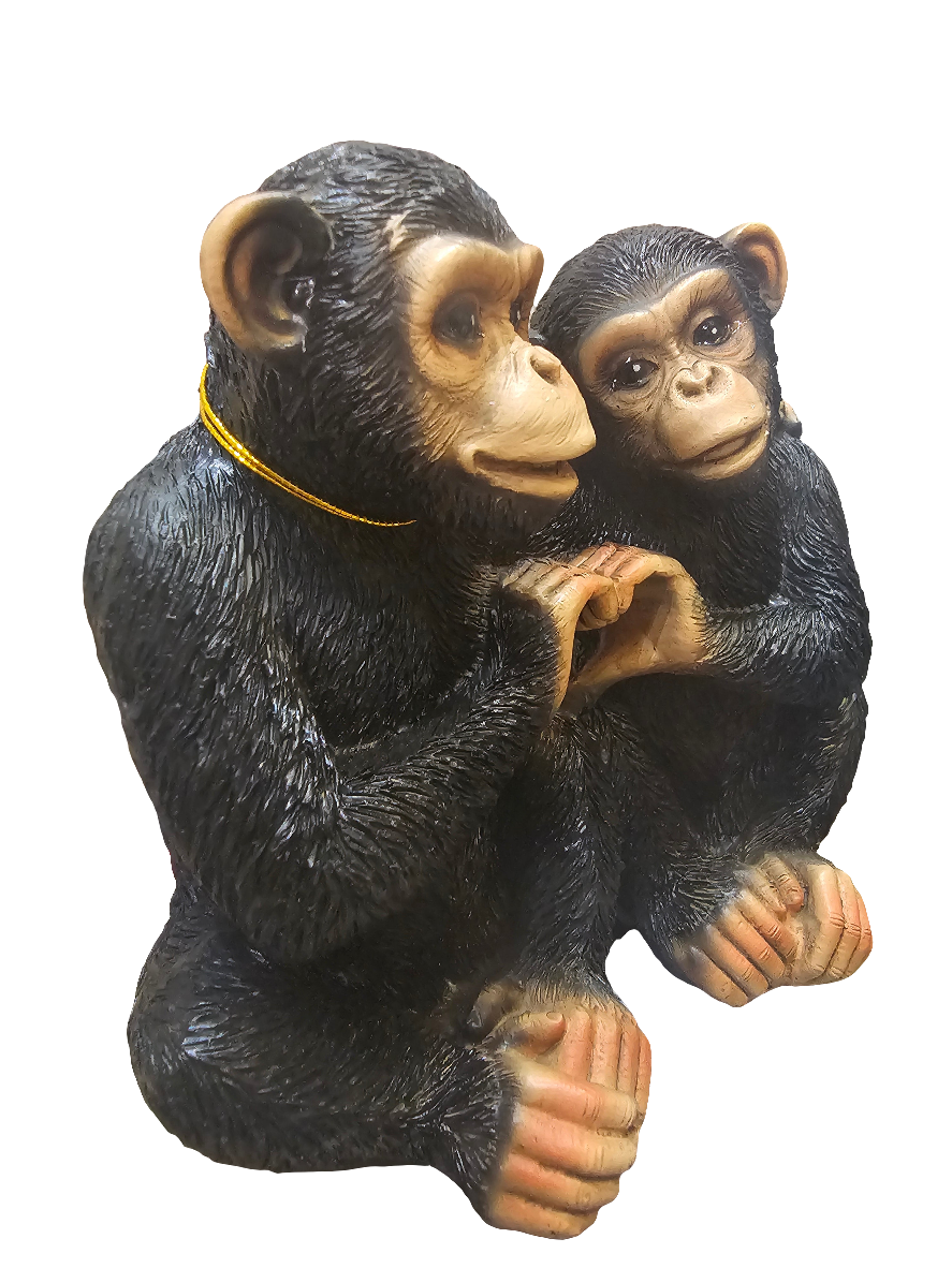 Hand Heart Monkey Duo Statue