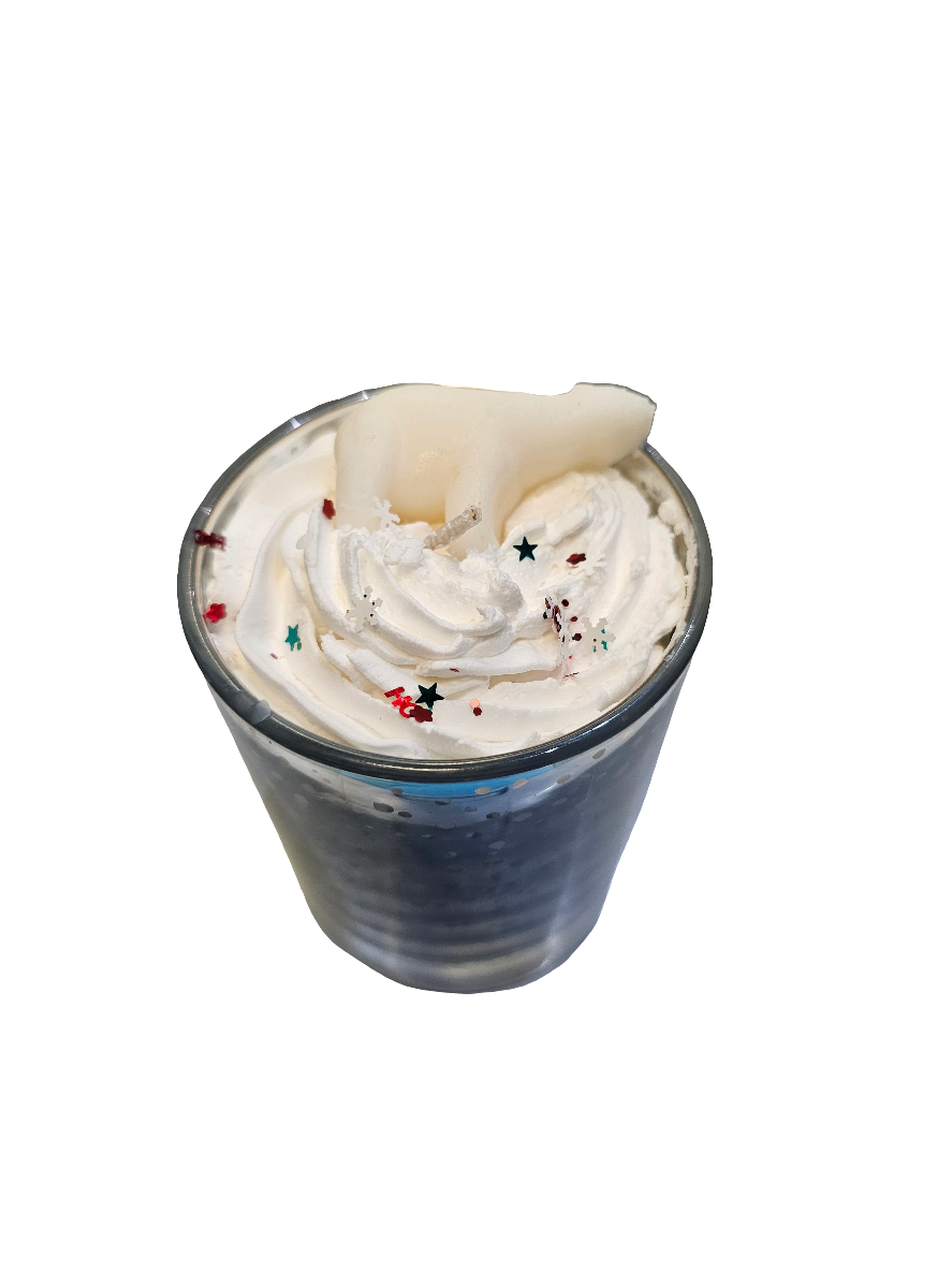 Polar Bear Hug Scented handmade Christmas Candle with Whipped Topping