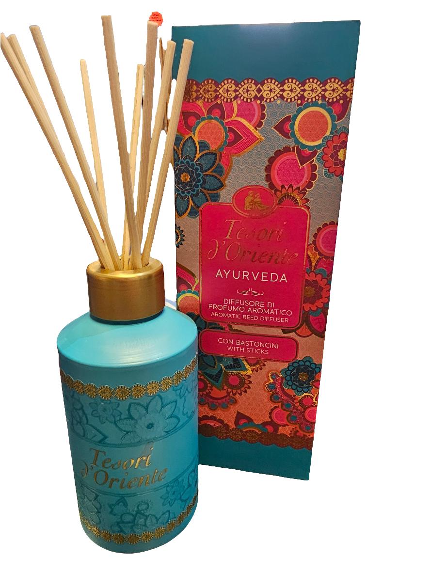 Tesori D'oriente Reed Diffuser Set Ayurveda Scented with 8 sticks 200ml