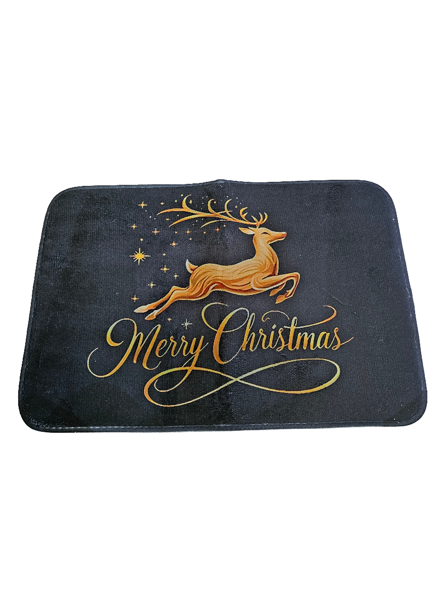Black and Gold Reindeer Door mat 40cm x 60cm
