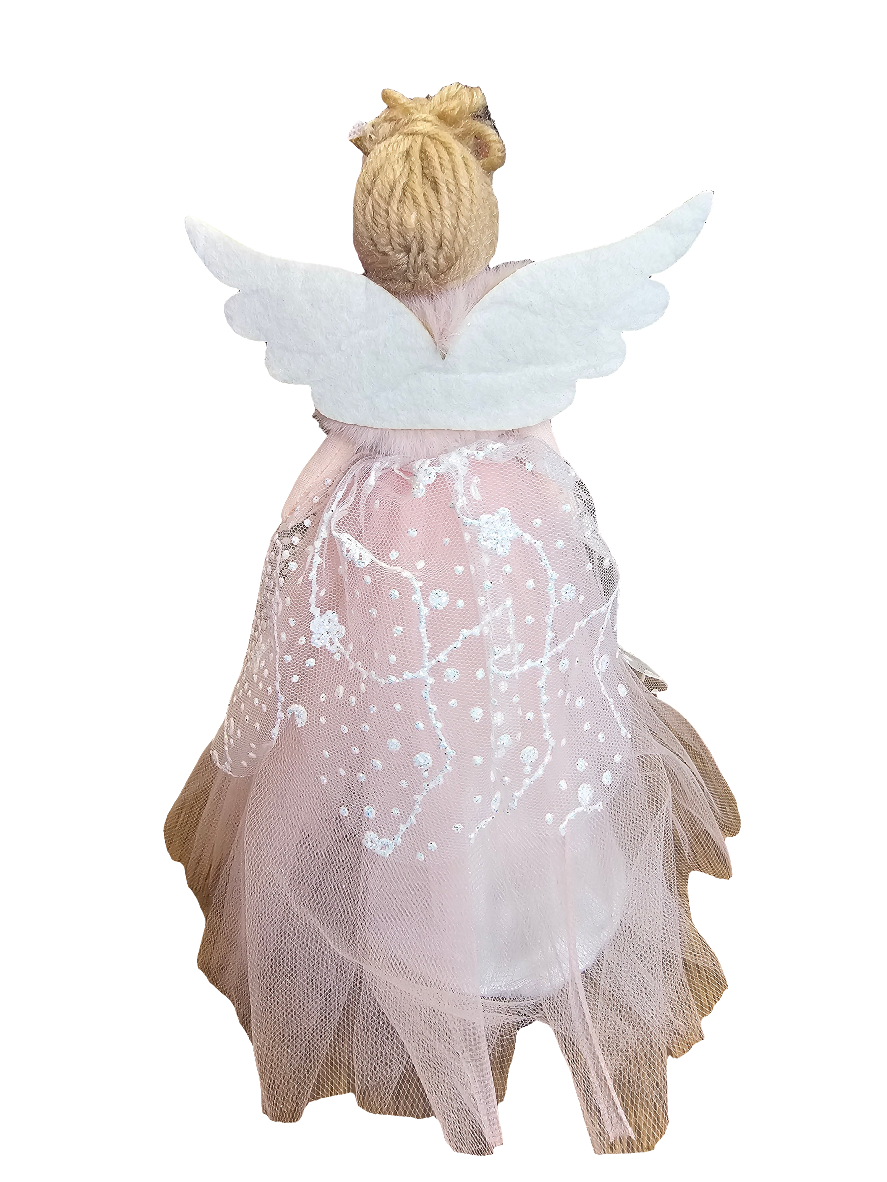 Joyful Fairy Tree Topper in White or Pink