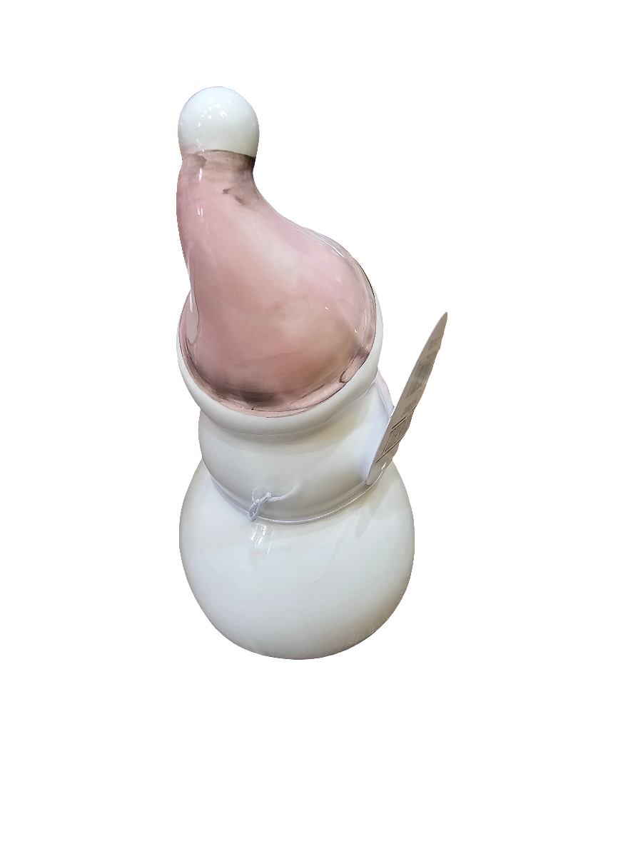 Pastel Pink Tall Snowman