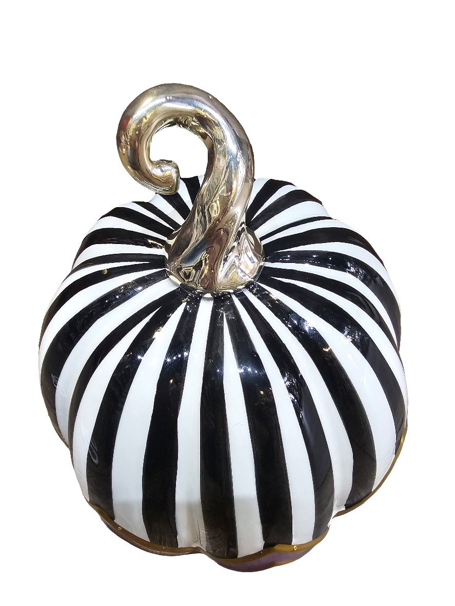 Ceramic Multi Patterened Pumpkin Ornament
