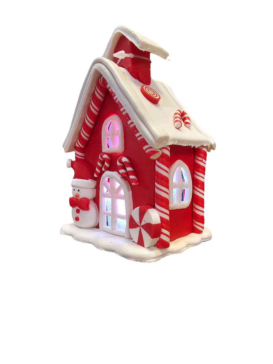 Christmas Cookie LED Candy House with snowman Ornament