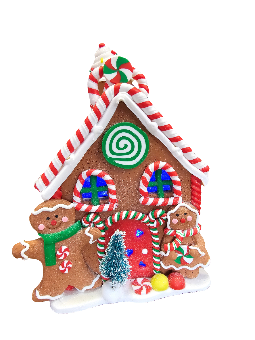 Christmas Cookie LED Gingerbread House Large Ornament
