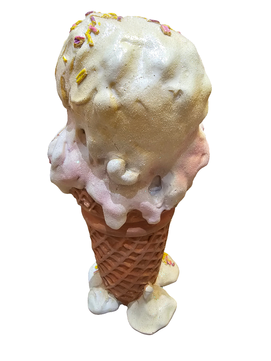 Multi coloured Ice Cream Skull Halloween ornament