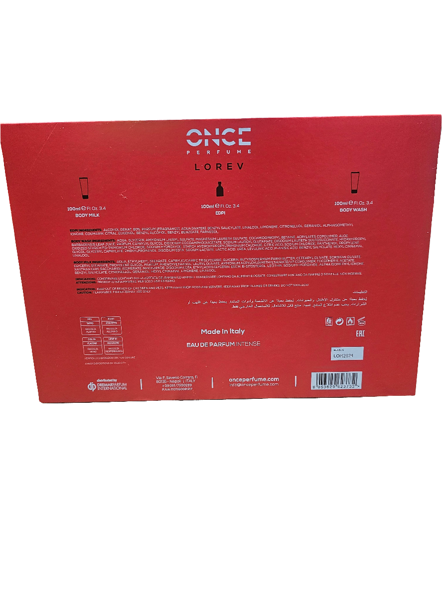 Once Perfume Lorev Eau de Parfum Intense, a unisex fragrance