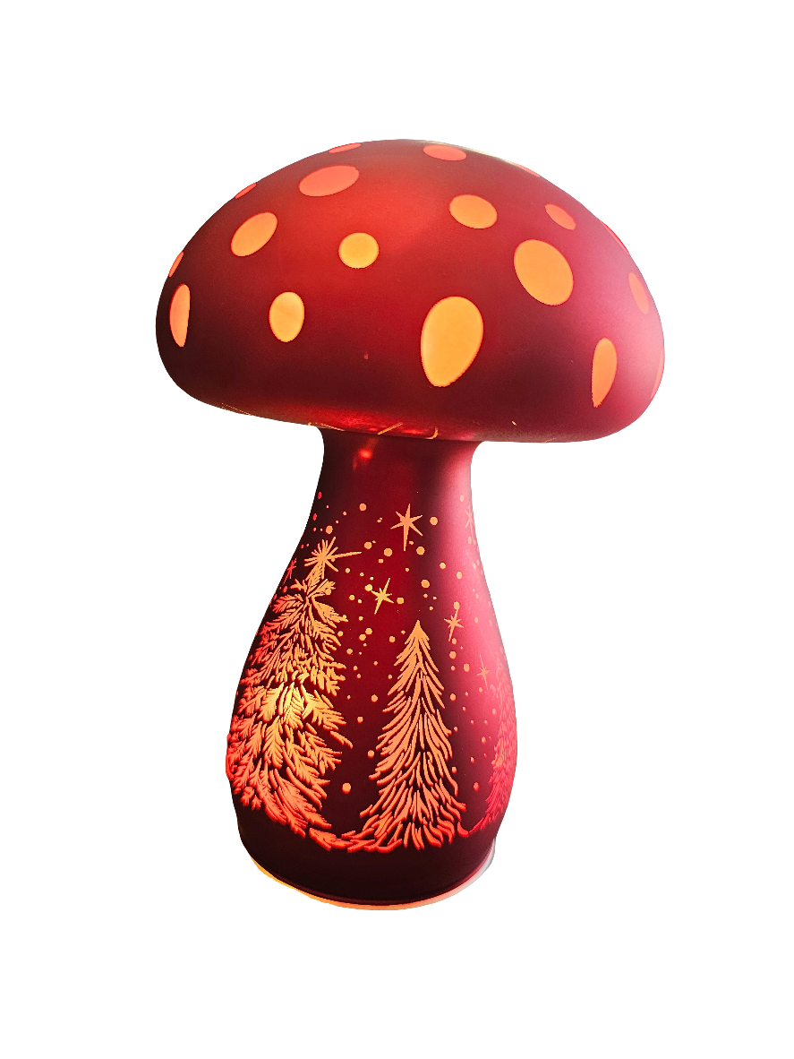 Bright Christmas LED Mushroom Red