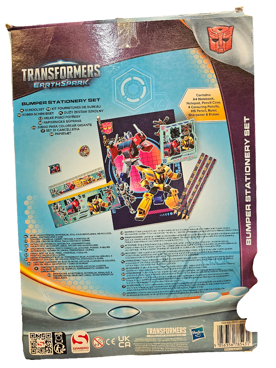 Transformers Earthspark Bumper Stationery Set.