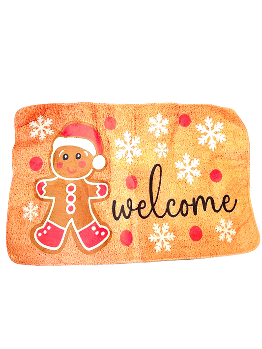 Festive Christmas Gingerbread Doormat 60cm x 90cm