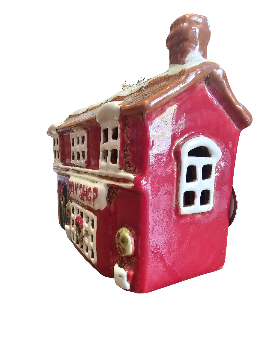 Village Pottery Christmas Toy Shop Tealight Candle Holder