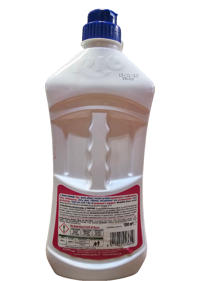 Rio Bum Bum Plus Pavimenti floor cleaner with a "Frutti di Bosco" (Forest Fruits) scent 1000ml