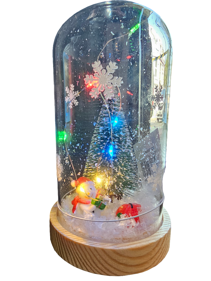 Christmas Glass Snowman LED Dome Tall