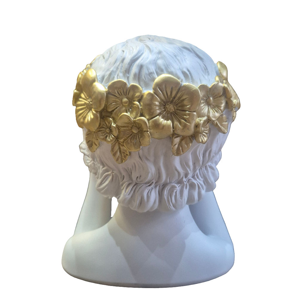 See No Evil White and Gold Head Figure