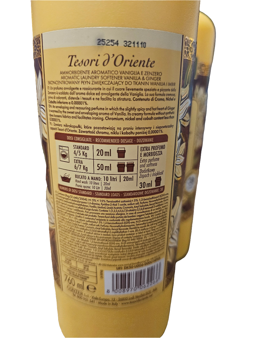 Tesori d'Oriente Vanilla & Ginger Aromatic Laundry Softener