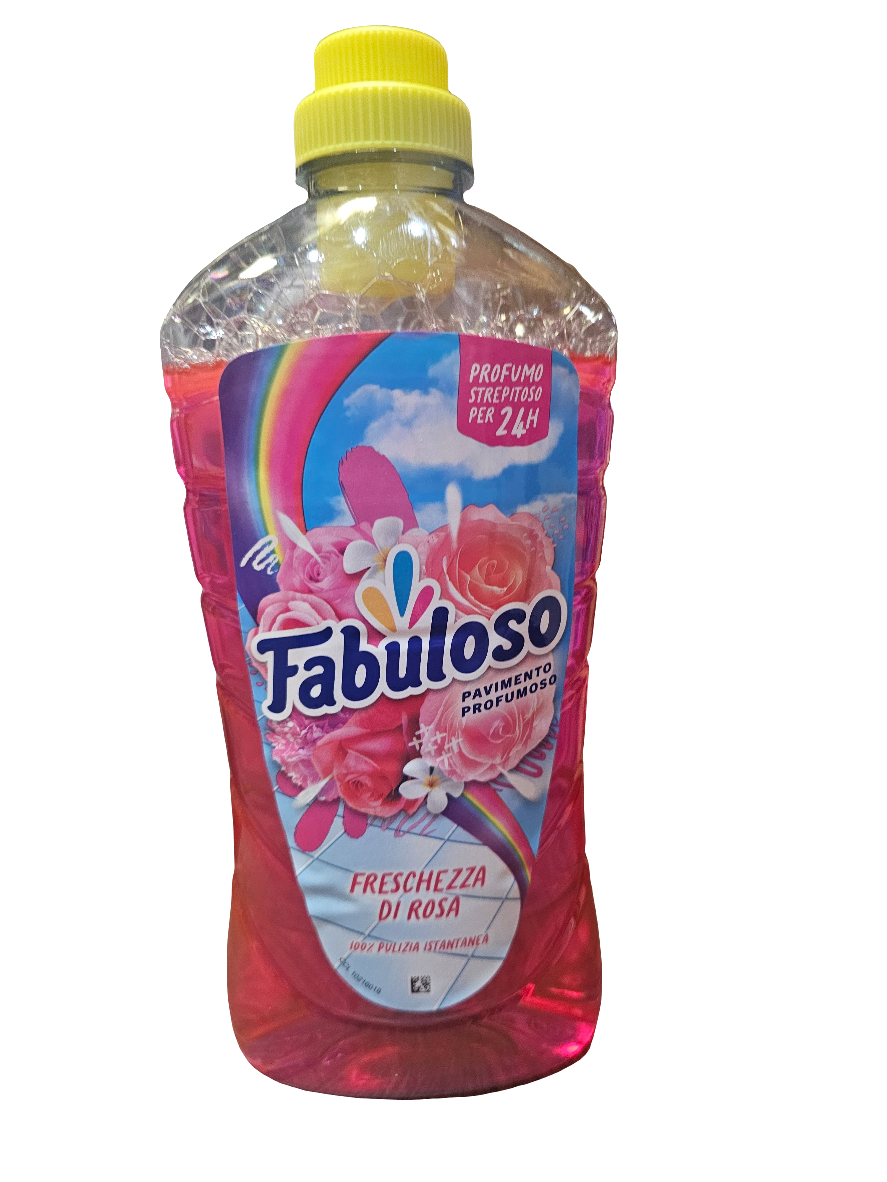 Fabuloso Floor Cleaner in the "Freschezza di Rosa" (Rose Freshness) scent.