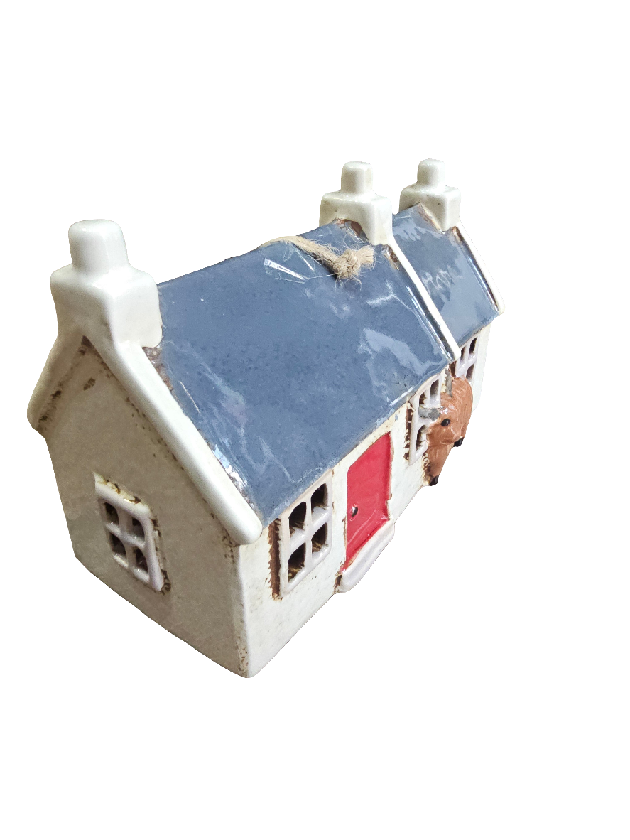Village Pottery Croft House Highland Cow Tealight Holder