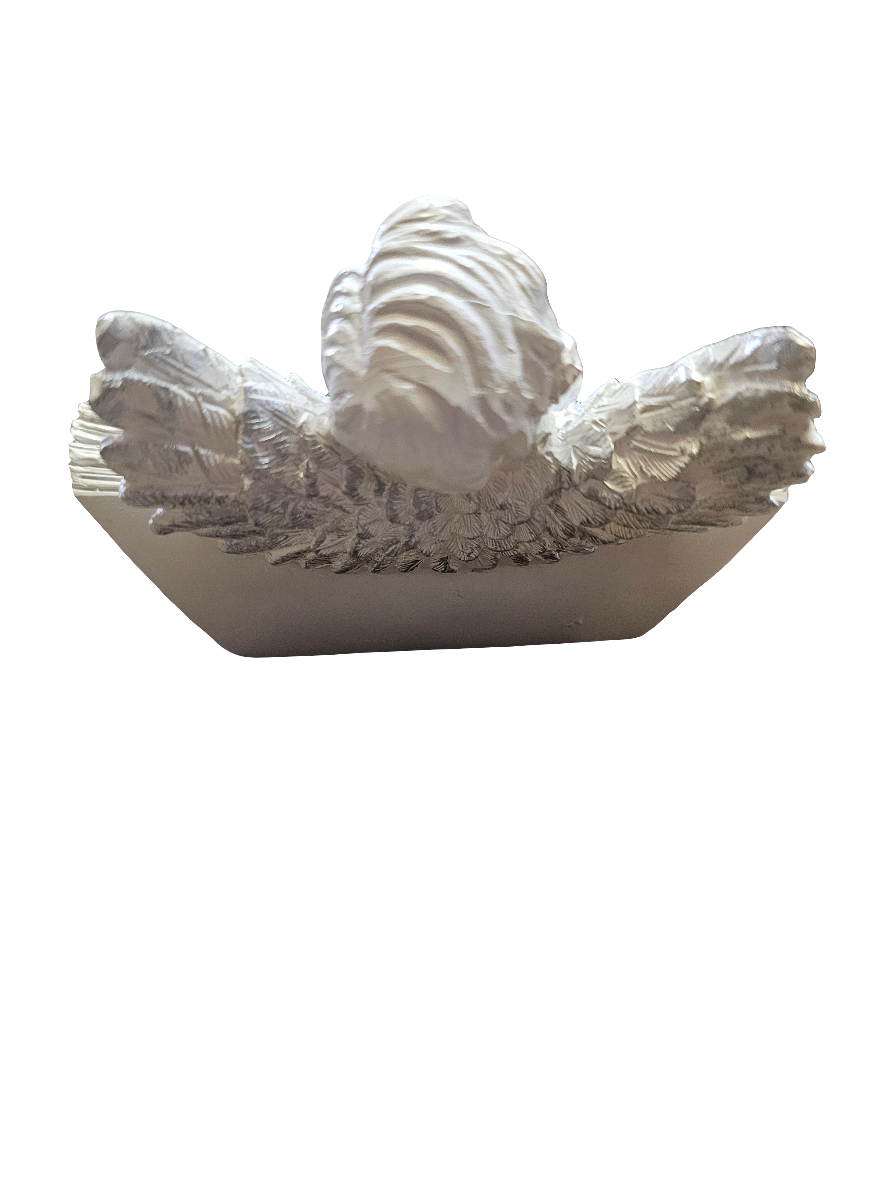 Silver and White Grandad Memorial Cherub on Book