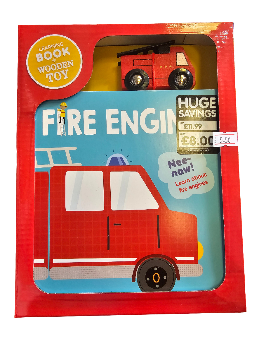 Fire Engine Learning Book and Wooden Toy