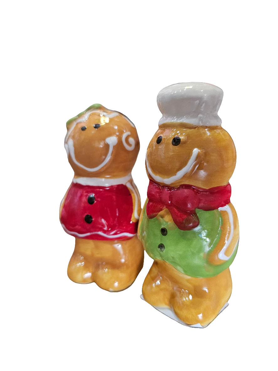 Christmas Gingerbread People Salt and Pepper pots