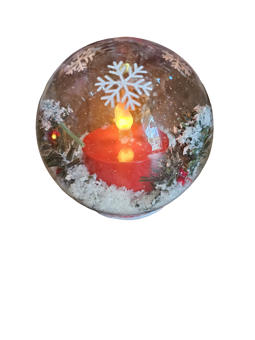 Frosty Christmas LED Candle Ball 2 Sizes