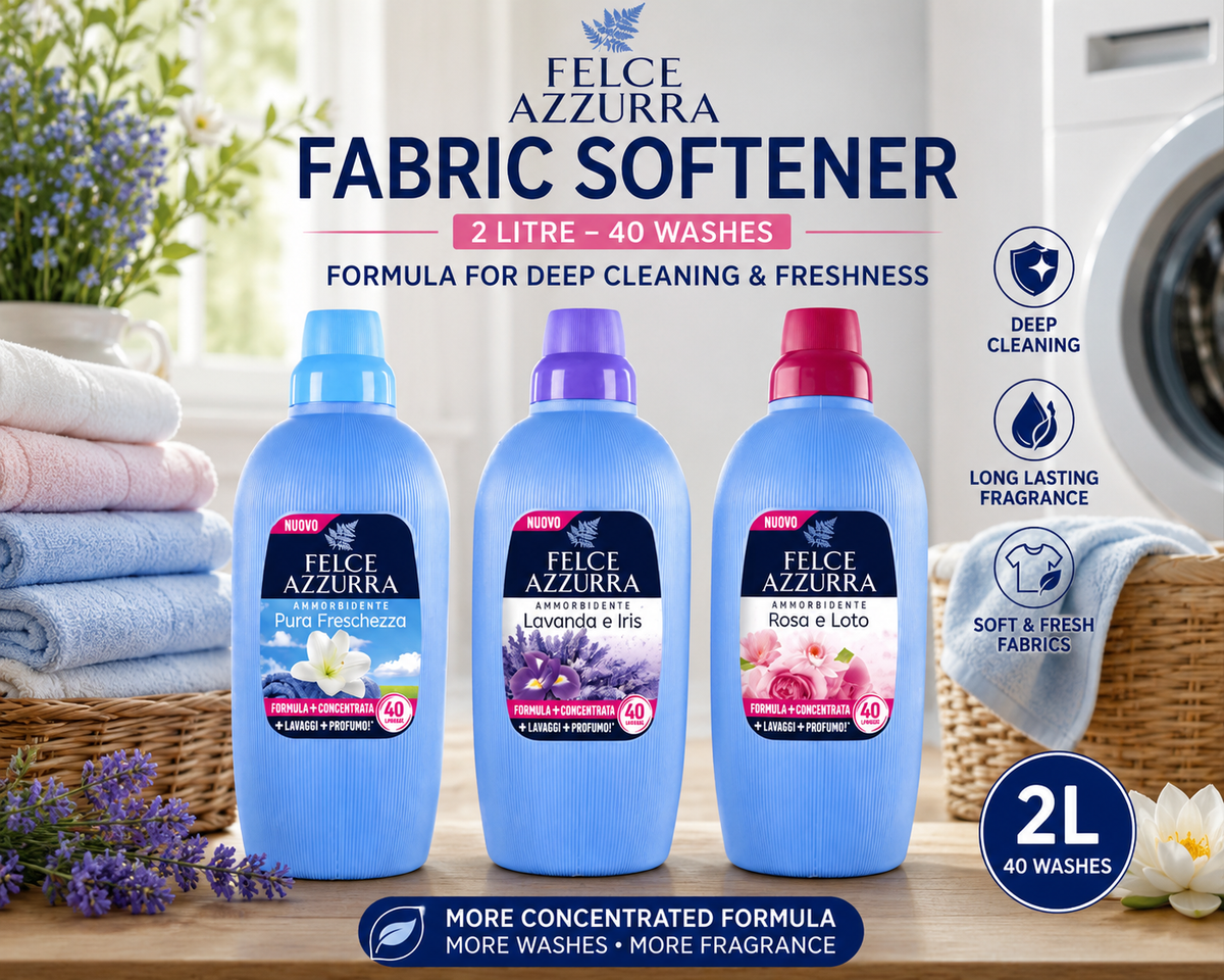 Felce Azzurra Fabric Softener 2 Litre - 40 Washes Formula for Deep Cleaning & Freshness