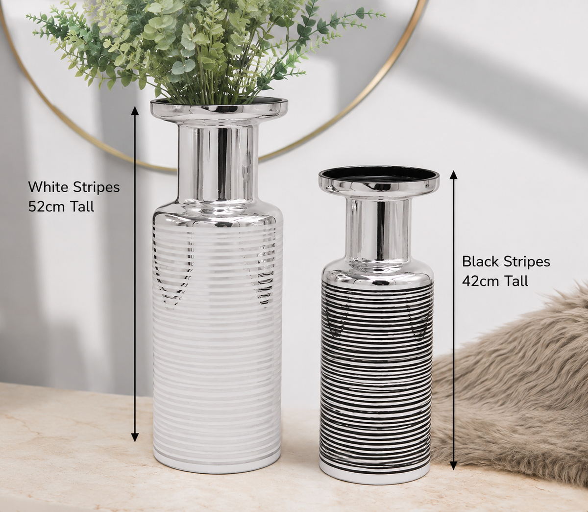 Striped Minimalistic Vase, 2 Sizes