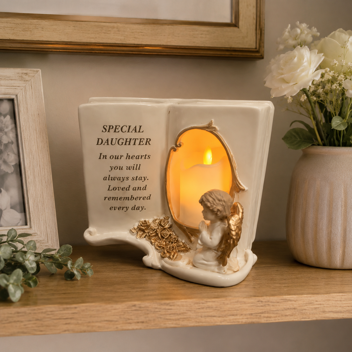 Special Daughter Memorial Tealight Holder with Battery Candle
