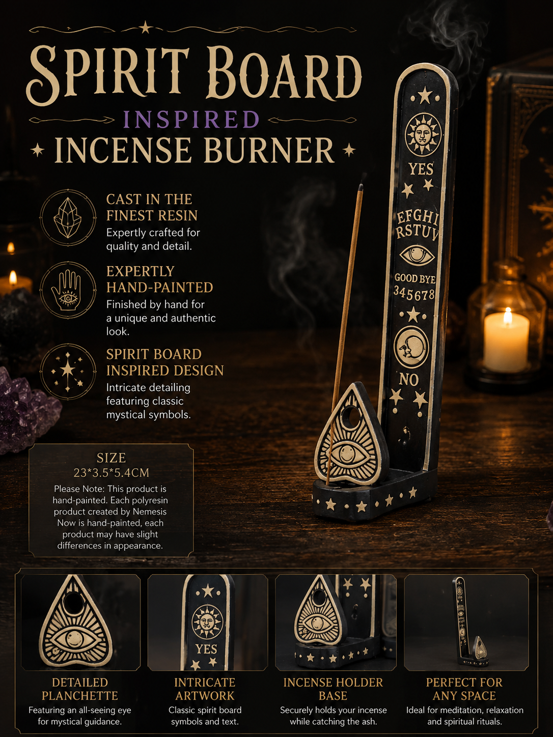 Spirit Board Inspired Scent of the Spirits Incense Holder 23cm