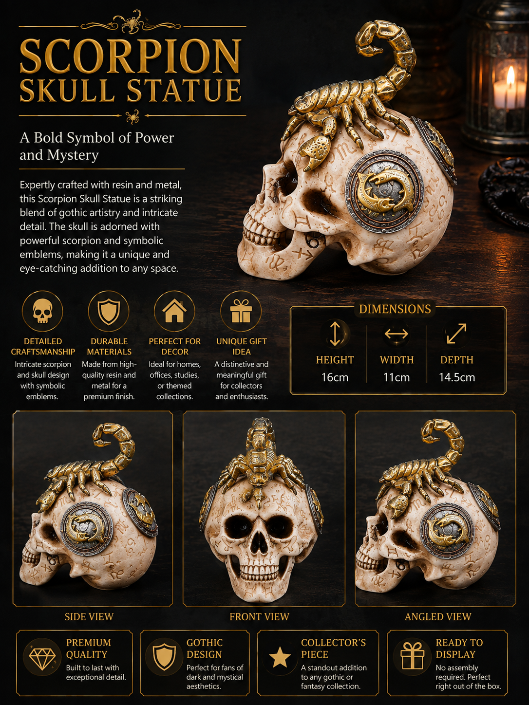 Scorpion Skull Statue