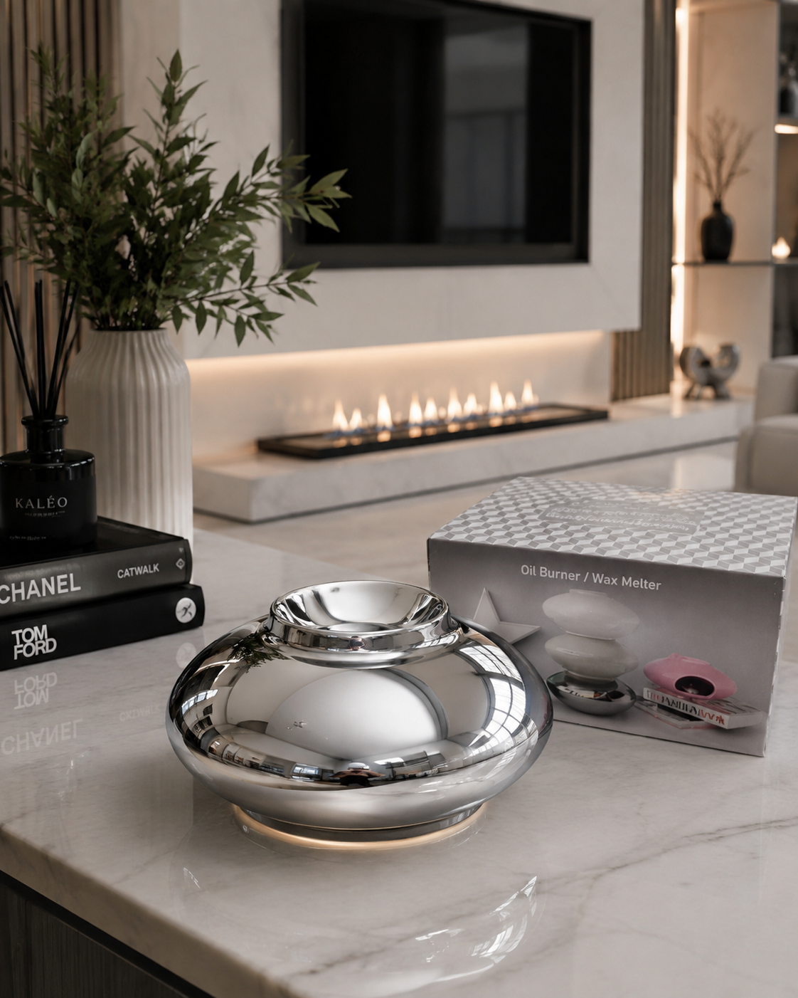 Stackable Chrome Oil Burner