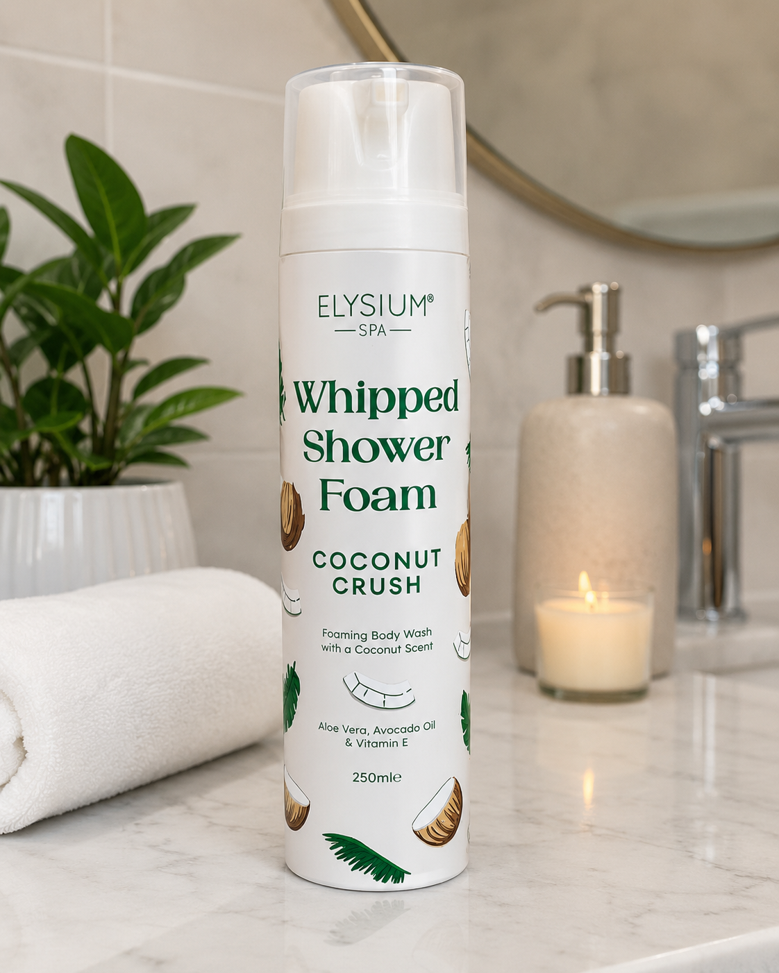 Elysium Spa Coconut Crush Whipped Shower Body Wash in coconut crush 250ml