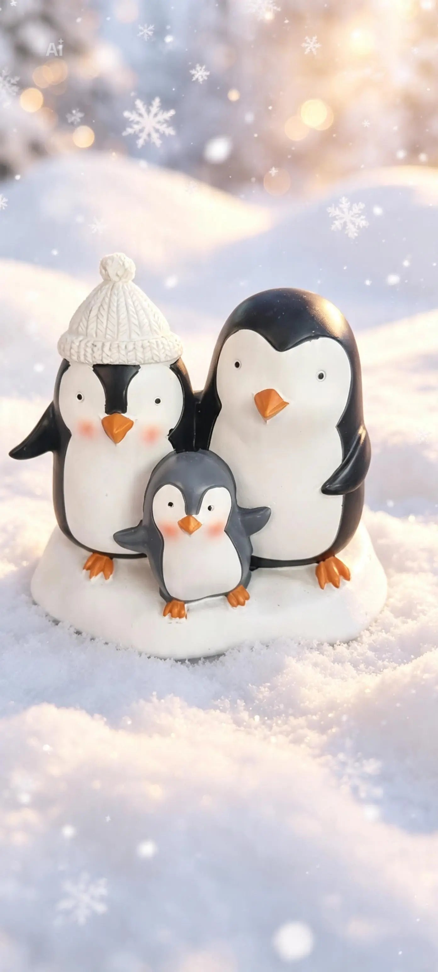 Penguin family ornament