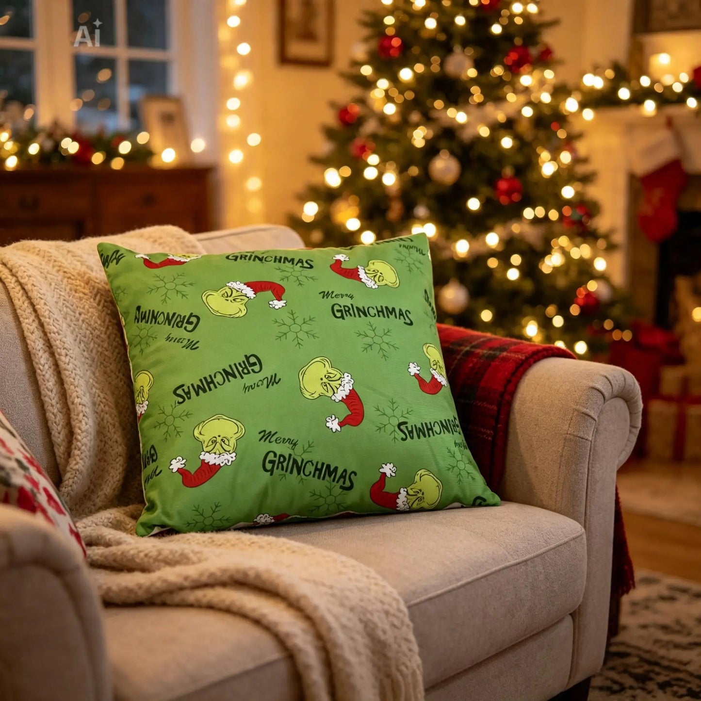 50 x 50 festive grich cushion