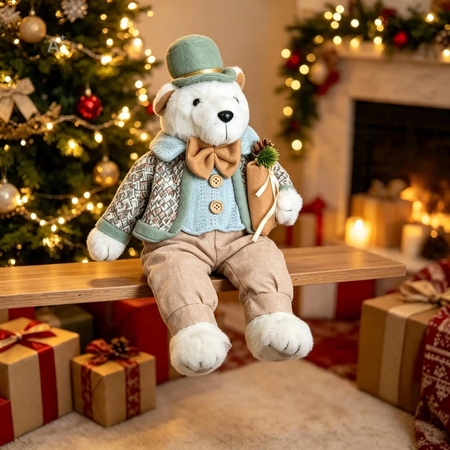 Plush Polar Bear With hanging legs, 2 designs to choose