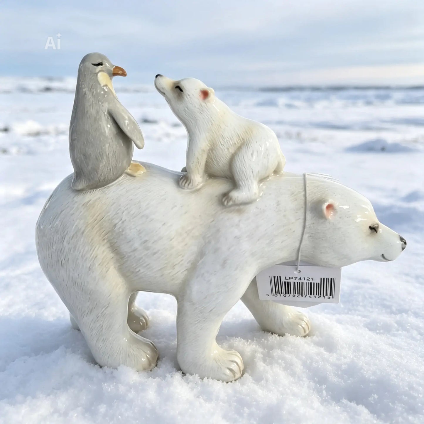 Polar bear polyresin ornament