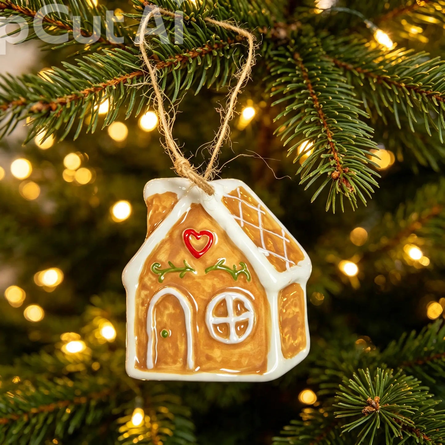 Ceramic hanging gingerbread house