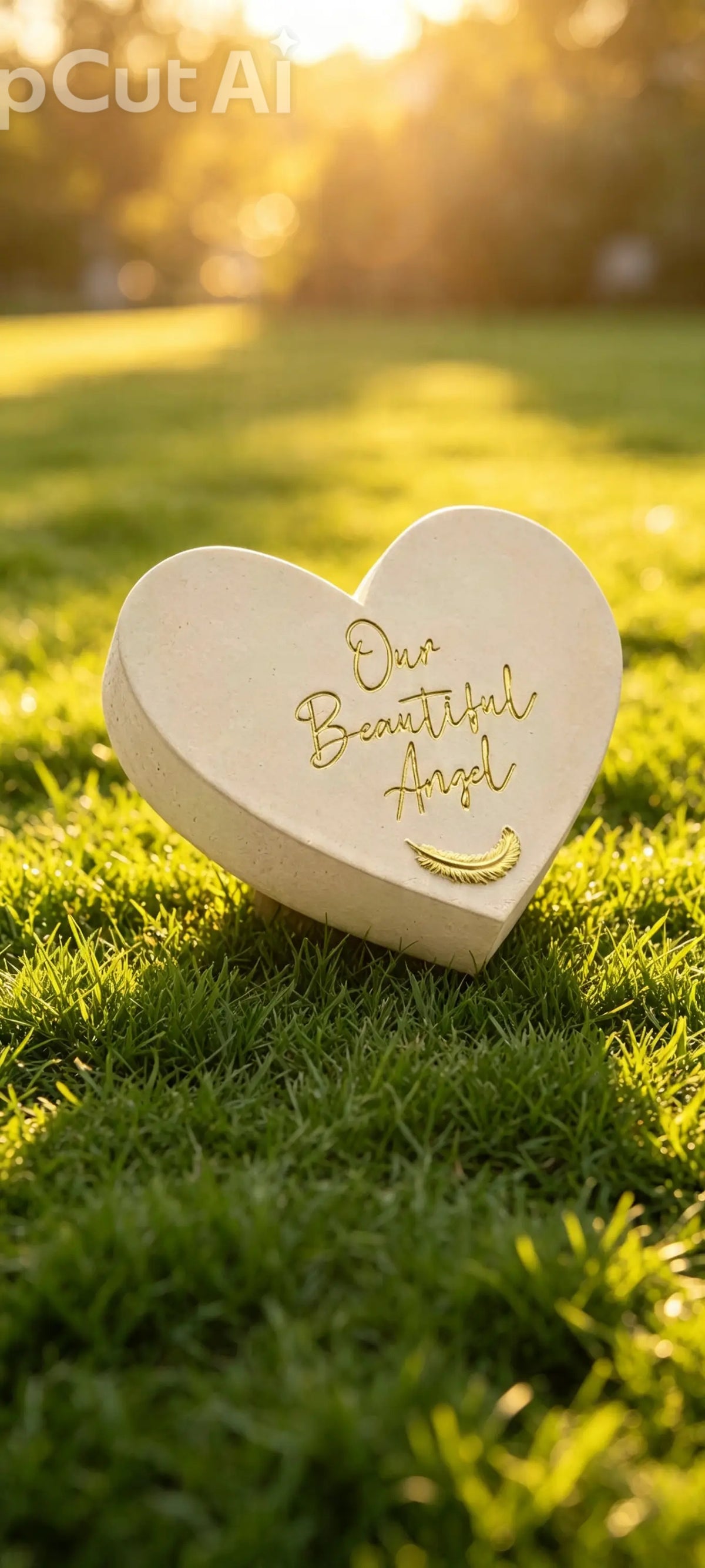Thoughts of You Memorial Graveside Heart Plaque - Our Angel