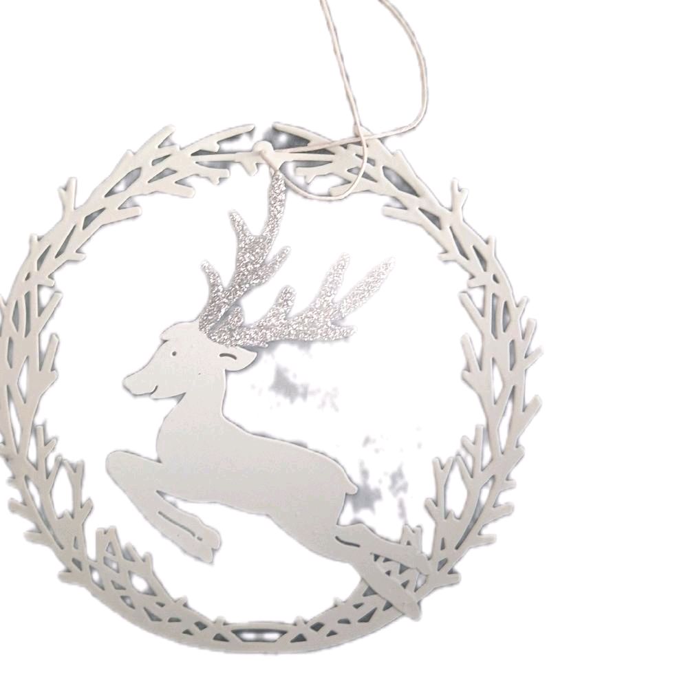 Hanging Reindeer Wreath Decoration Metal Hanger price is for 1 item