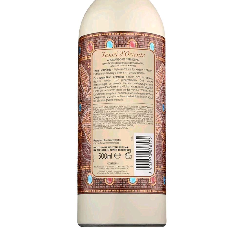 Italian Bath Cream 500ml in Black Rose and Labdanum - Luxurious Body Care Product Cleansing Aroma