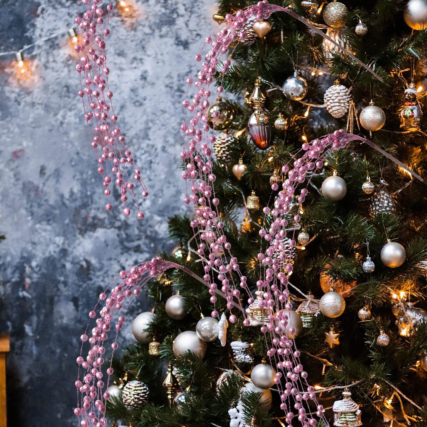 Glitter Berry Picks - 30inch Artificial Christmas Tree Decoration & Winter Floral Stems