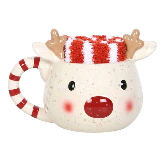 Festive Sock & Mug Giftsets - Perfect for Winter Gifting - Fluffy Drinkware Shaped
