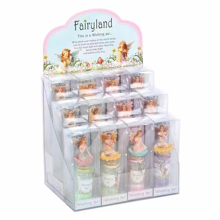 Fairy Magical Wishing Jar Ornament - 6cm with Coloured Glitter and Wish Scroll