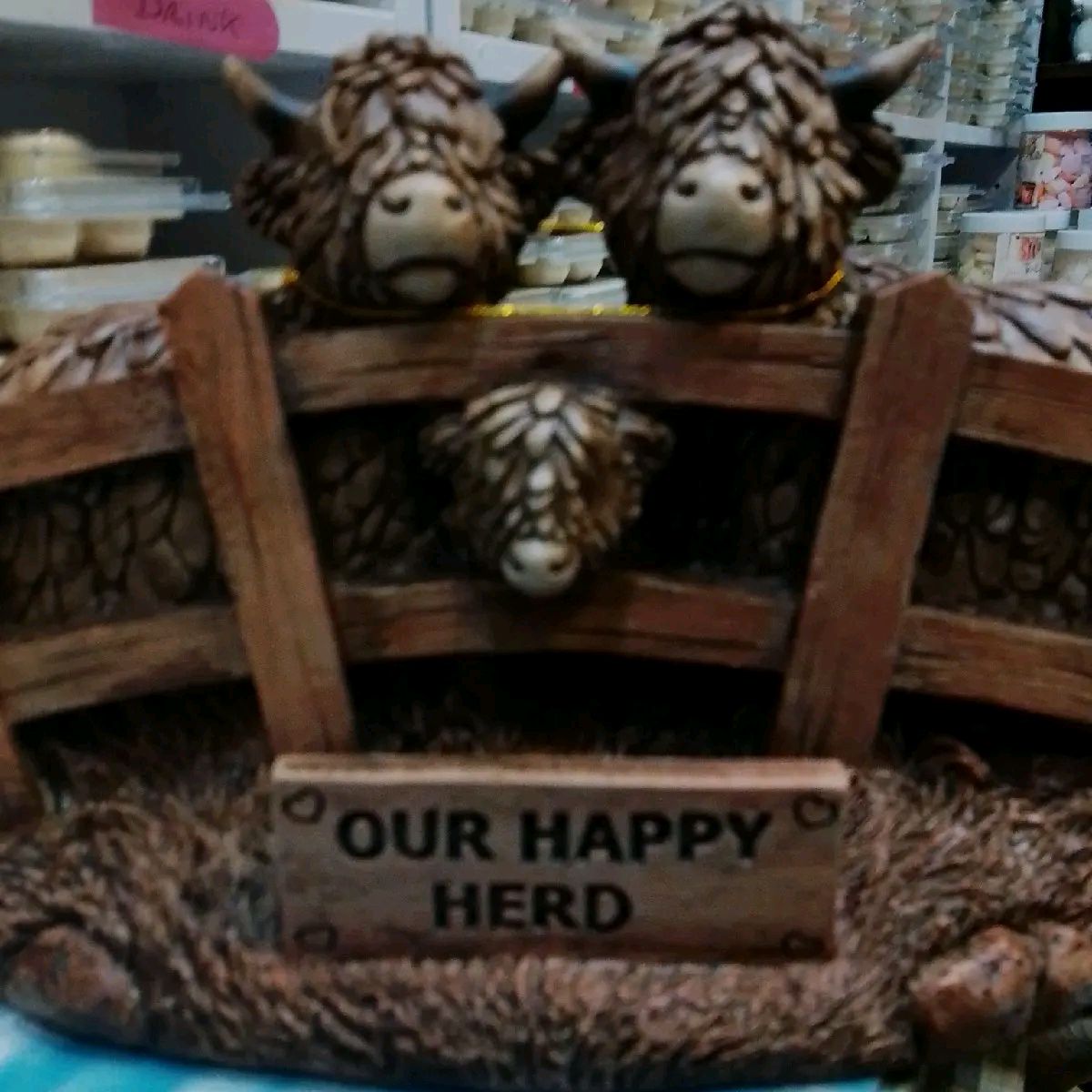 Highland Cows Happy Herd Statue