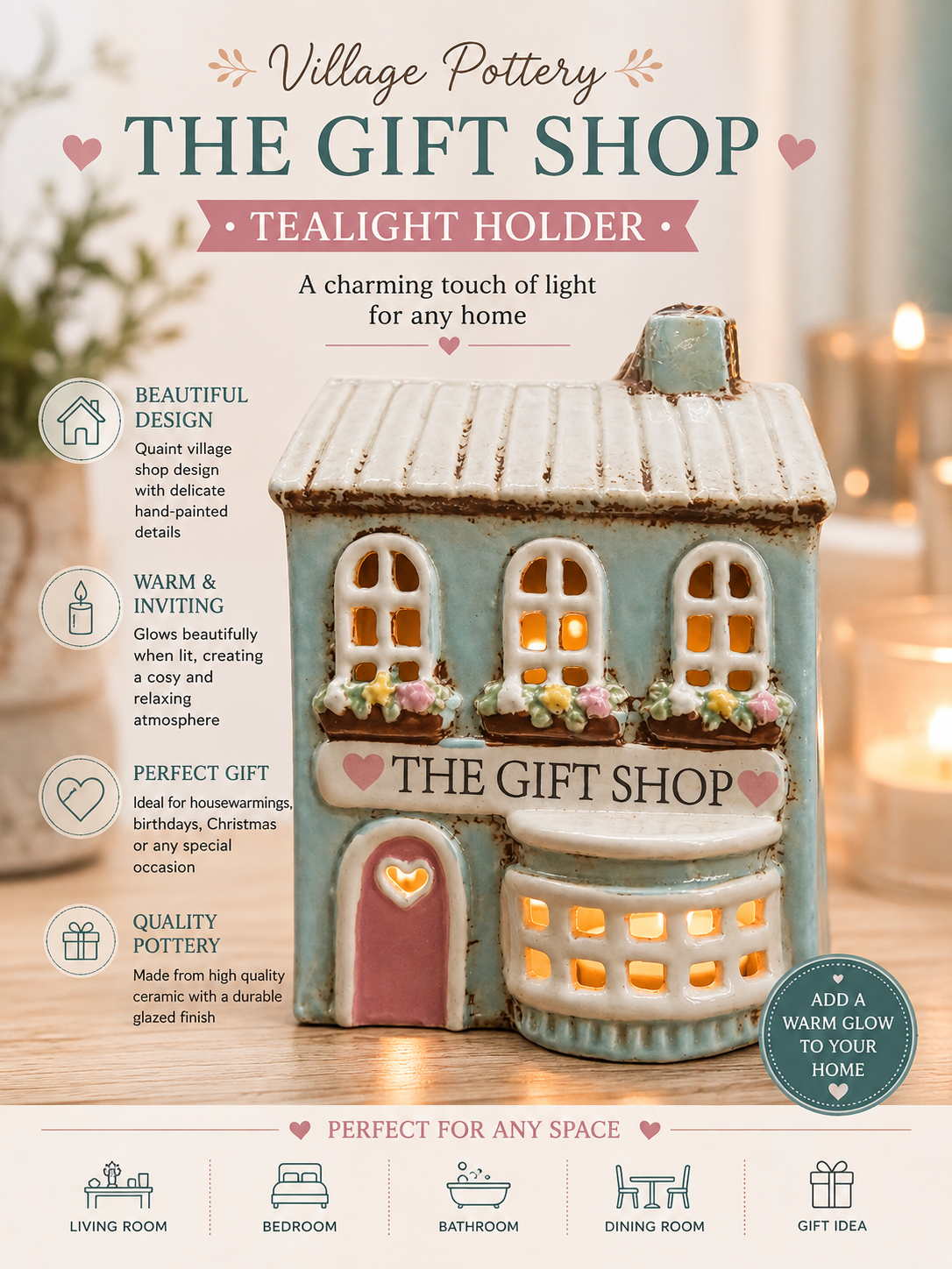 Village Pottery The Gift Shop Tealight Holder