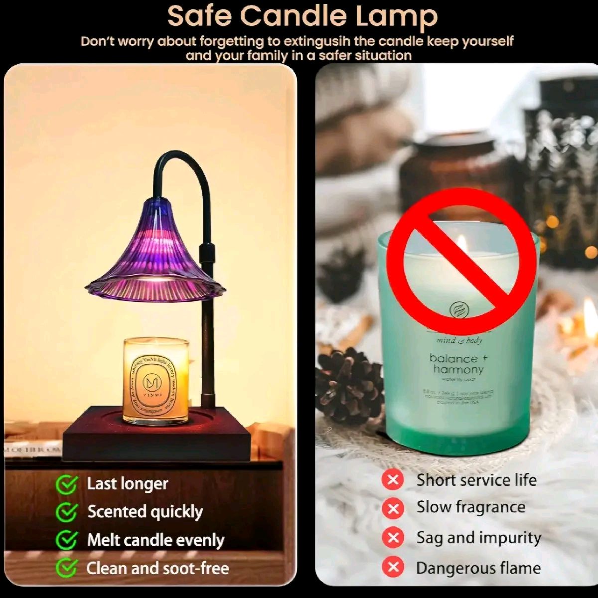 purple Candle Warmer Lamp for Home