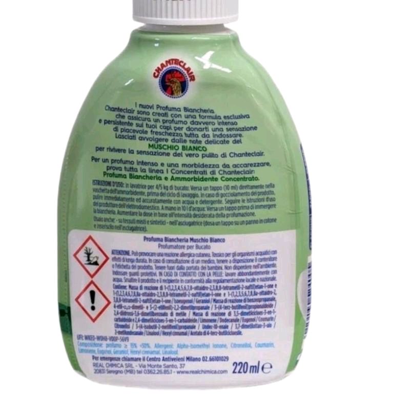 Chanteclair Concentrated Laundry Scent Booster White Musk 220ml Intense & Persistent Fragrance for Clothes
