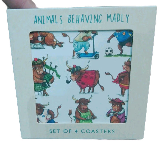 Animals Behaving Madly Coaster Set of 4