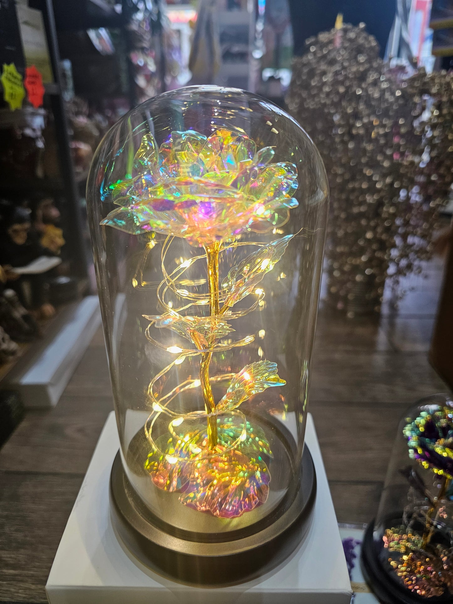 LED Eternal Rose Flower in Glass Dome